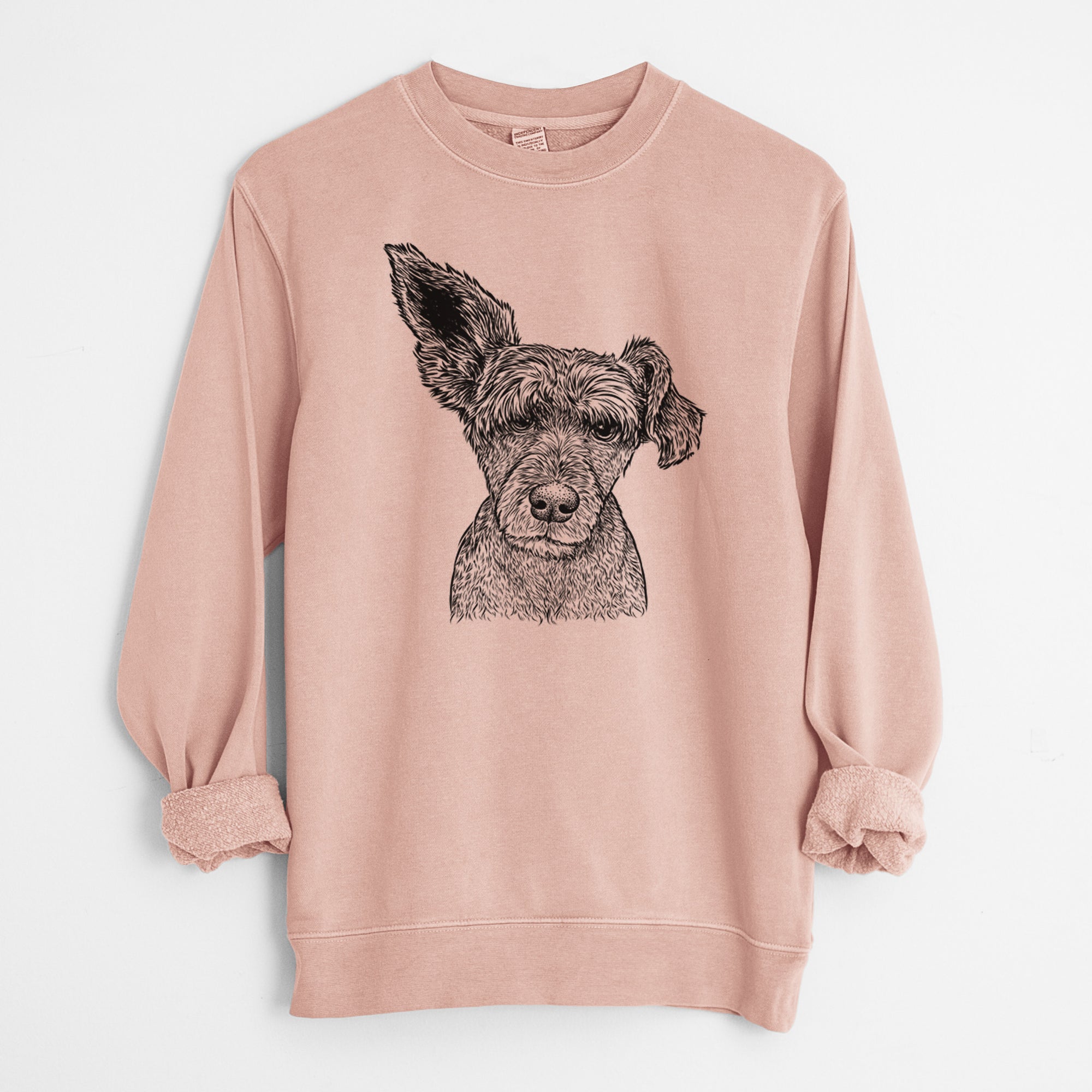 Bare Boodles the Schnauzer Mix - Unisex Pigment Dyed Crew Sweatshirt