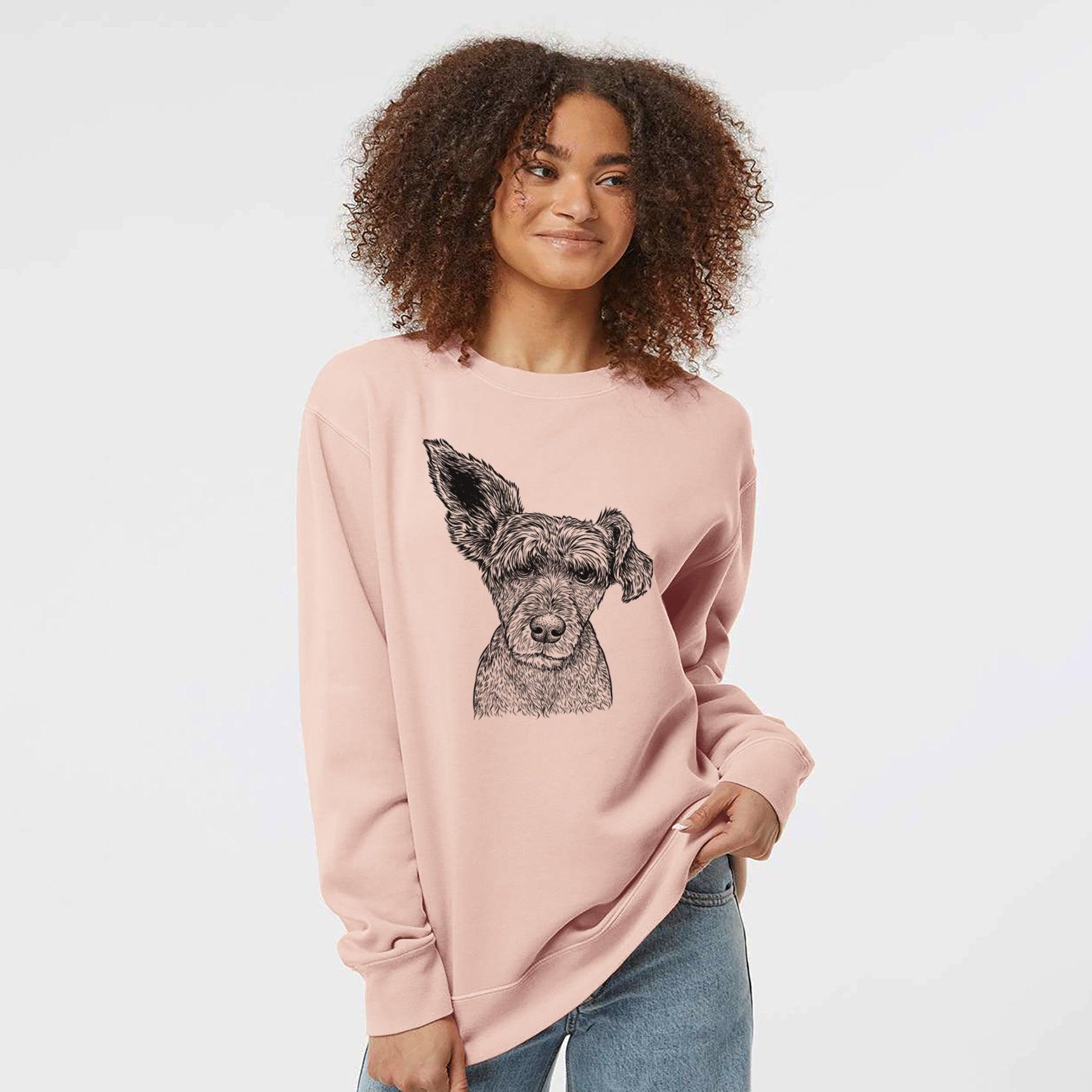 Bare Boodles the Schnauzer Mix - Unisex Pigment Dyed Crew Sweatshirt