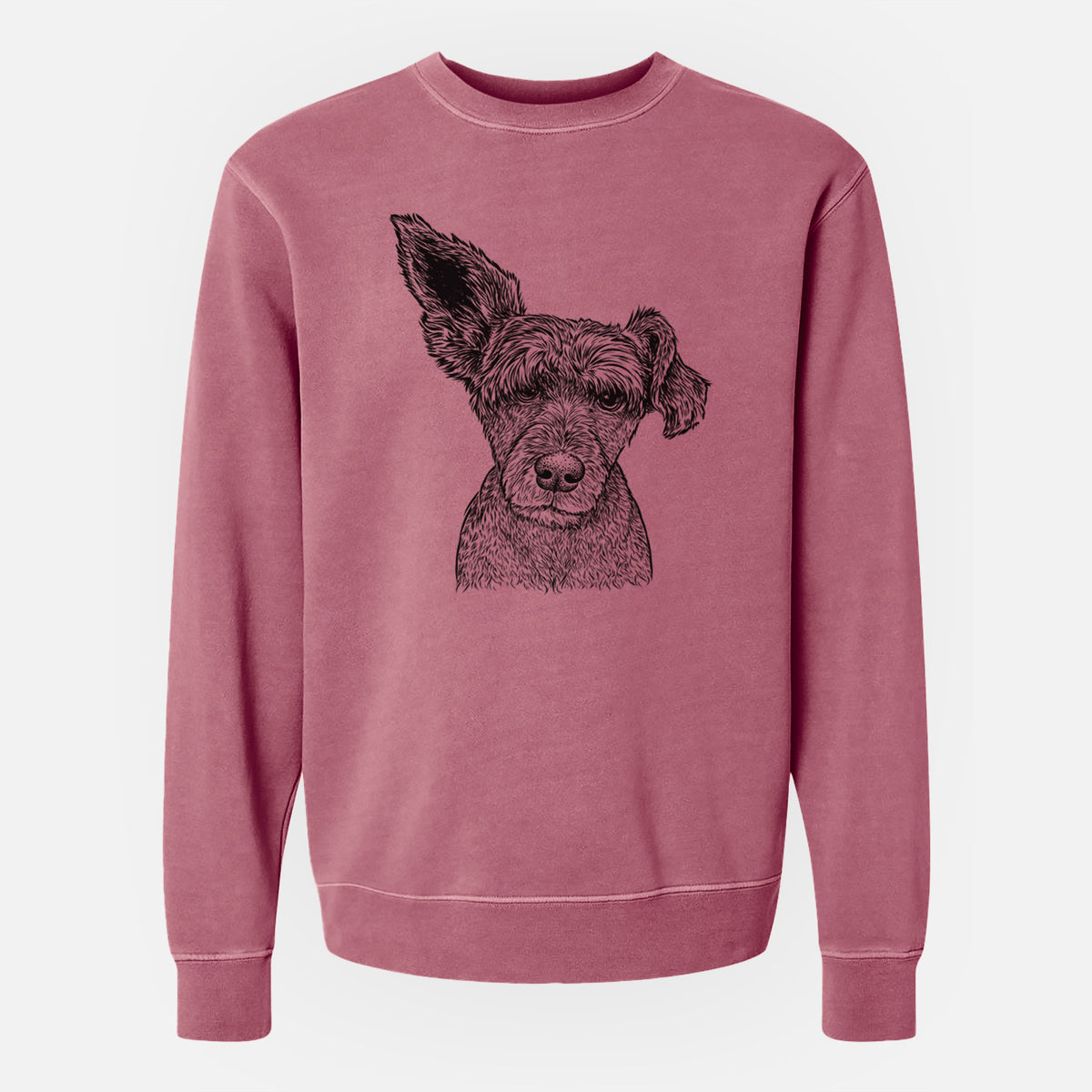 Bare Boodles the Schnauzer Mix - Unisex Pigment Dyed Crew Sweatshirt