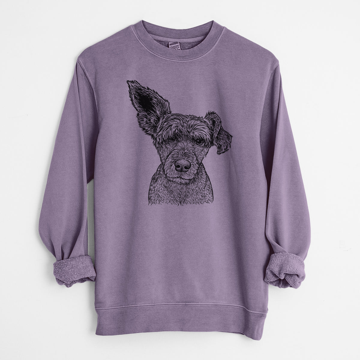 Bare Boodles the Schnauzer Mix - Unisex Pigment Dyed Crew Sweatshirt