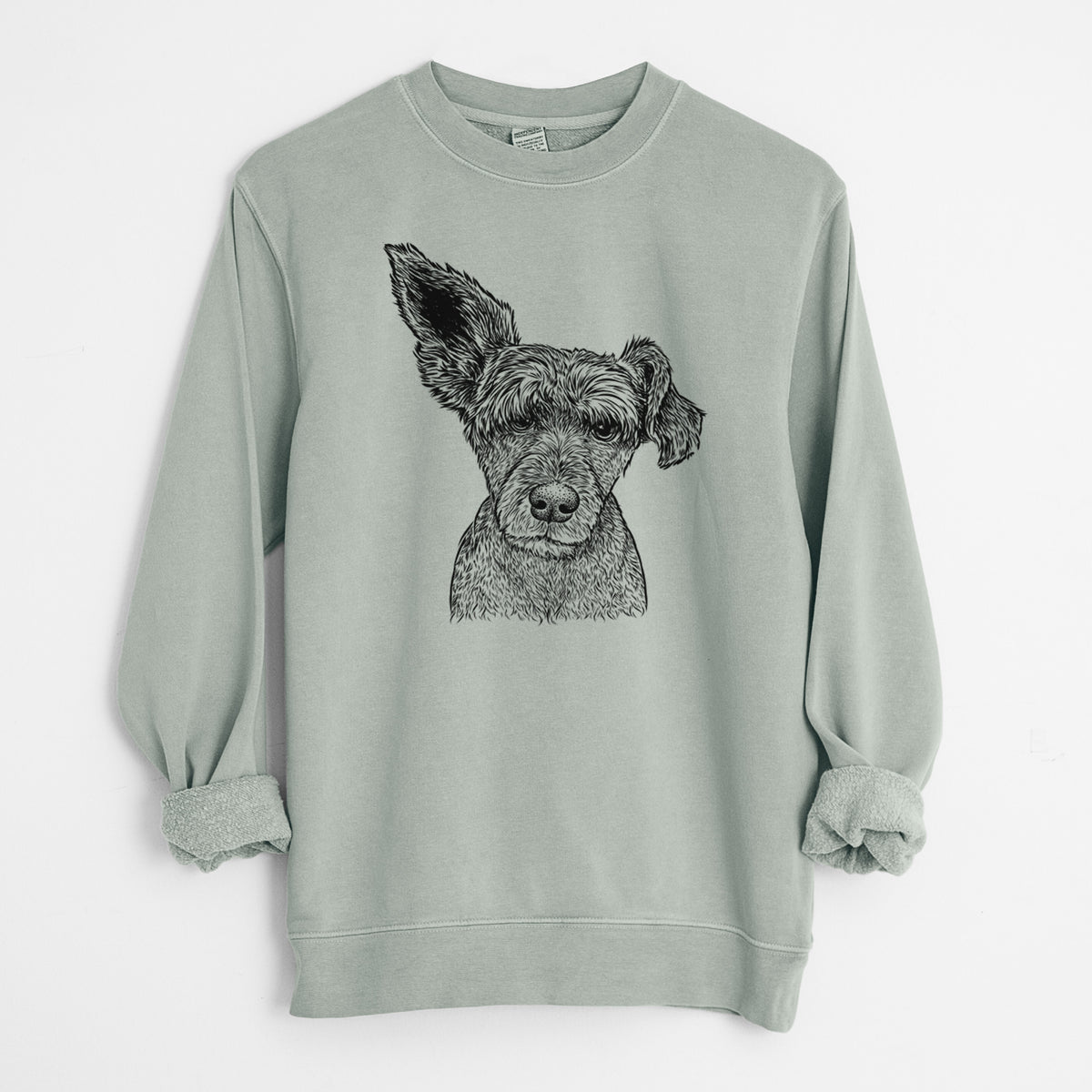 Bare Boodles the Schnauzer Mix - Unisex Pigment Dyed Crew Sweatshirt