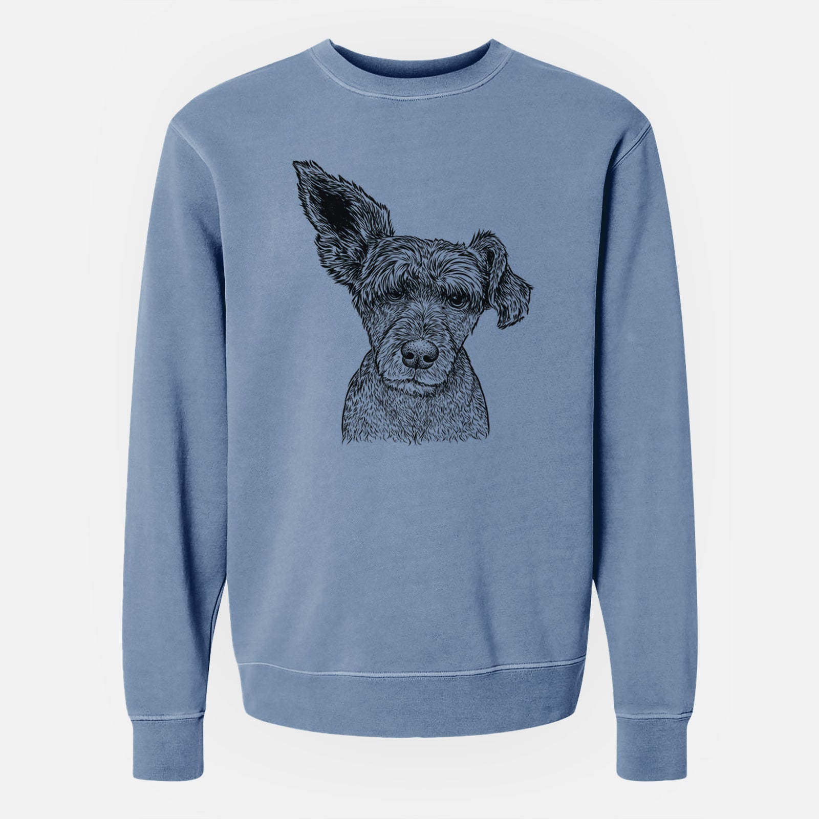 Bare Boodles the Schnauzer Mix - Unisex Pigment Dyed Crew Sweatshirt