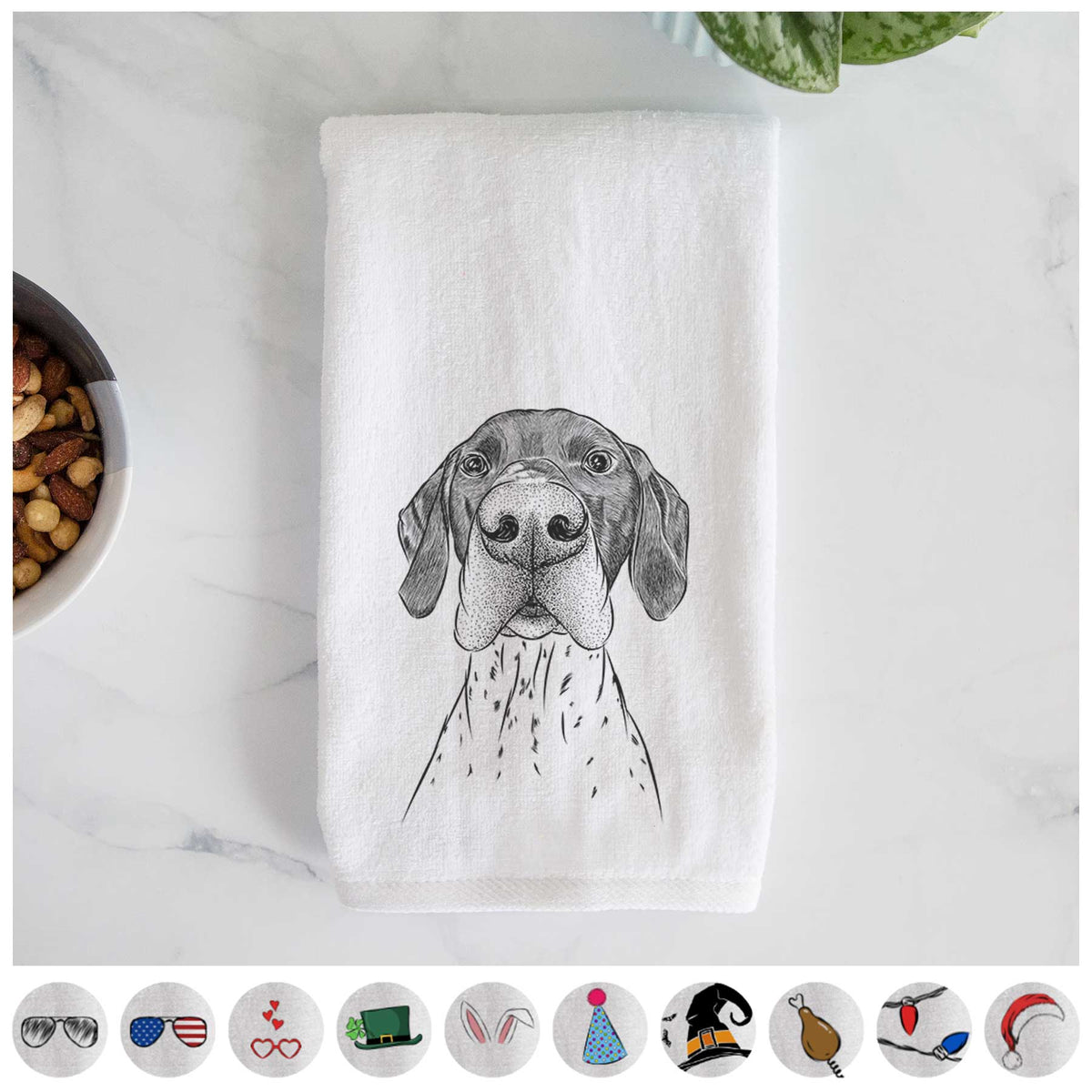 Booze the German Shorthaired Pointer Decorative Hand Towel