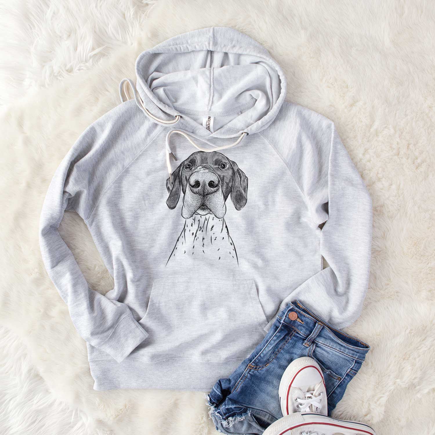 Booze the German Shorthaired Pointer - Unisex Loopback Terry Hoodie