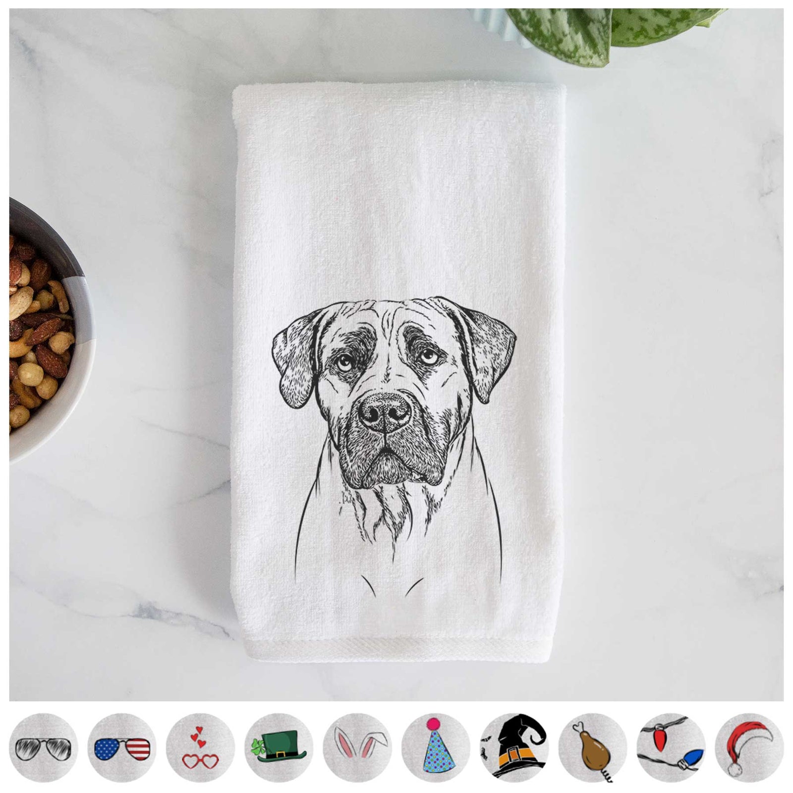 Boris the Boerboel Decorative Hand Towel