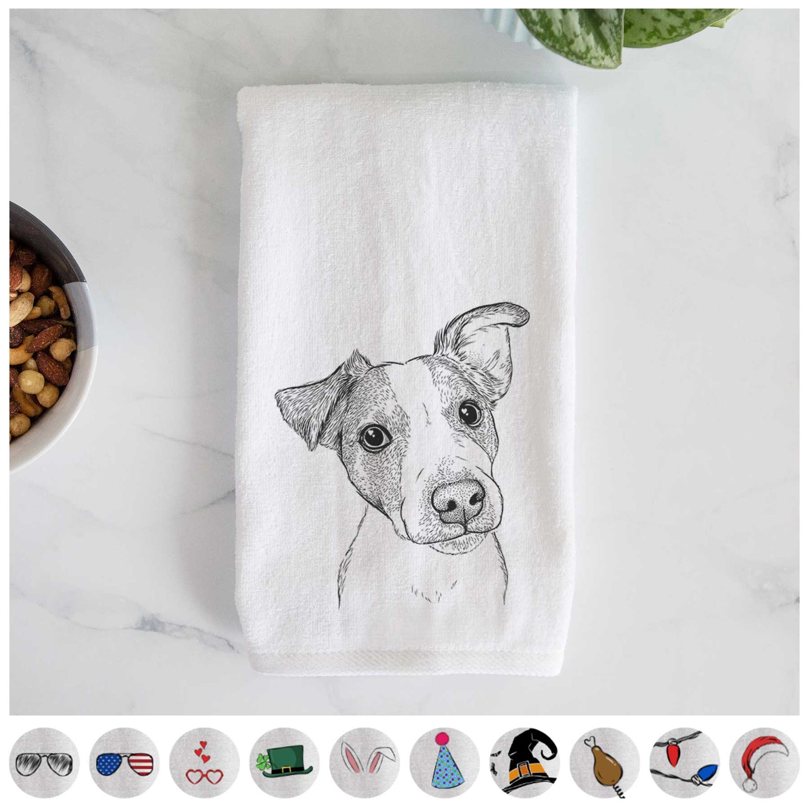 Bosse the Jack Russell Terrier Decorative Hand Towel