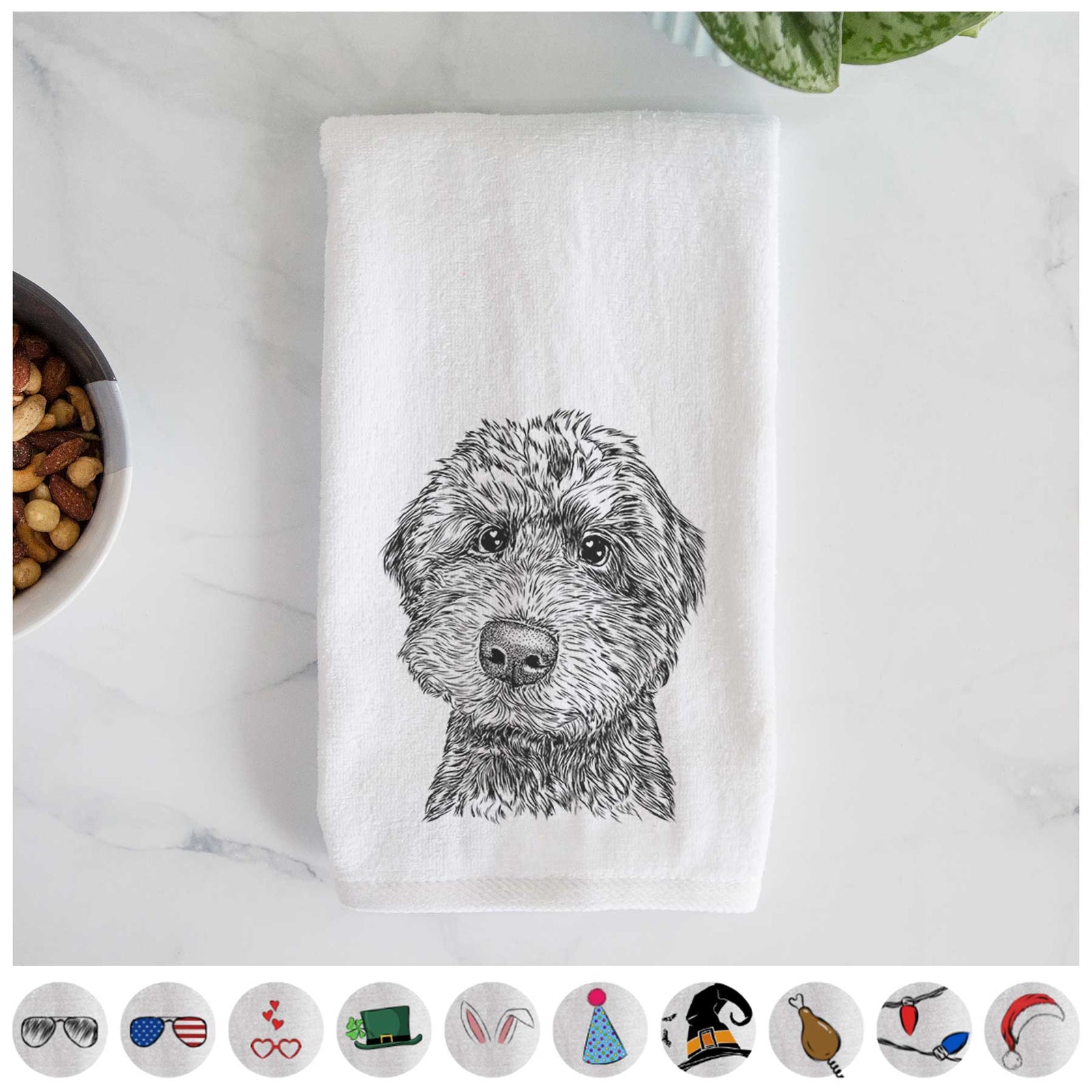 Bowser the Whoodle Decorative Hand Towel