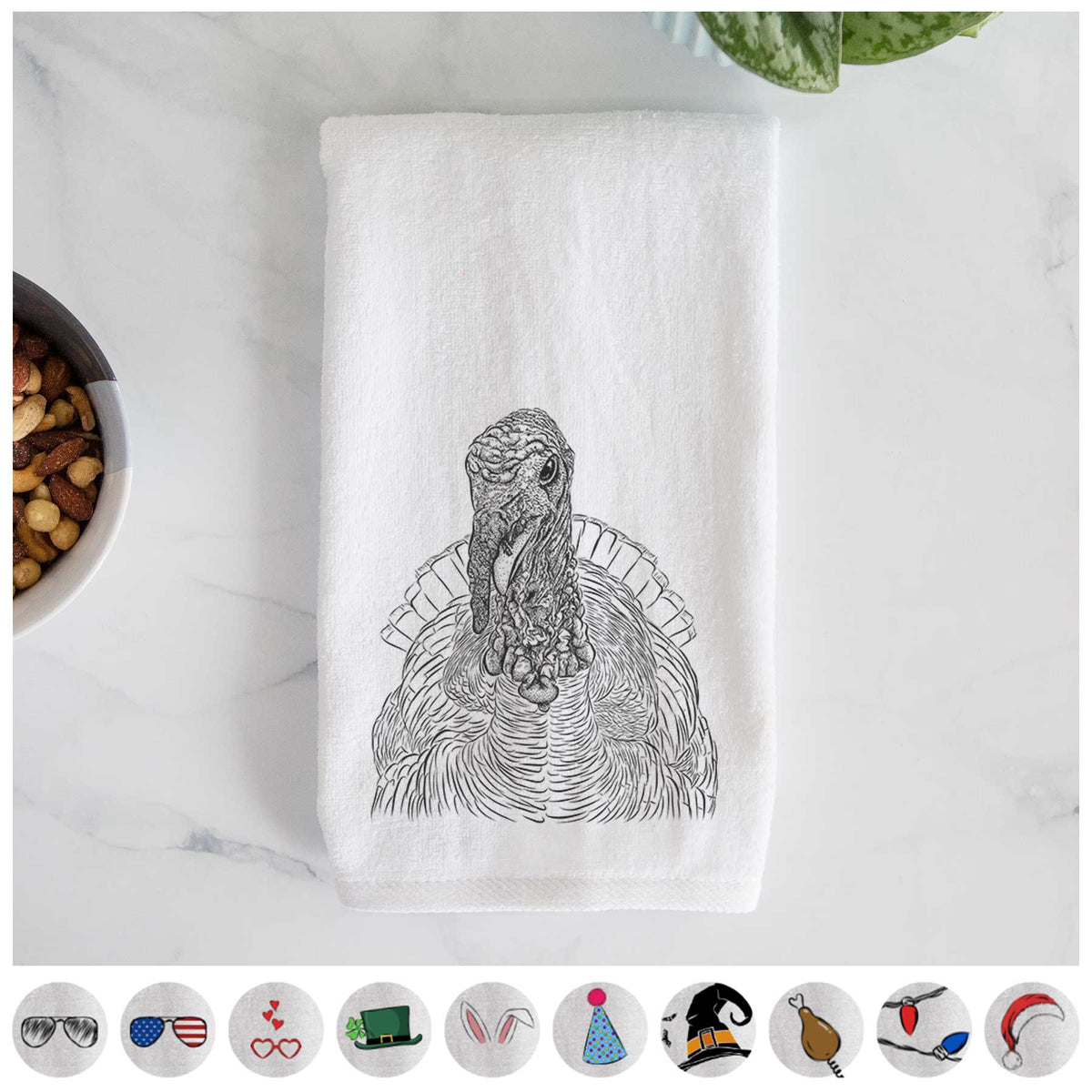 Brady the Turkey Decorative Hand Towel