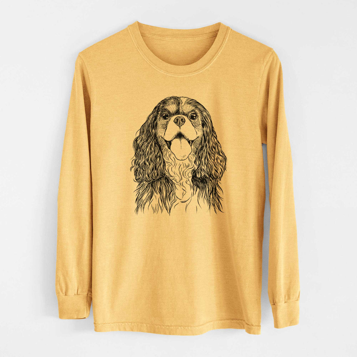 Bare Brandy the Cavalier King Charles Spaniel - Heavyweight 100% Cotton Long Sleeve