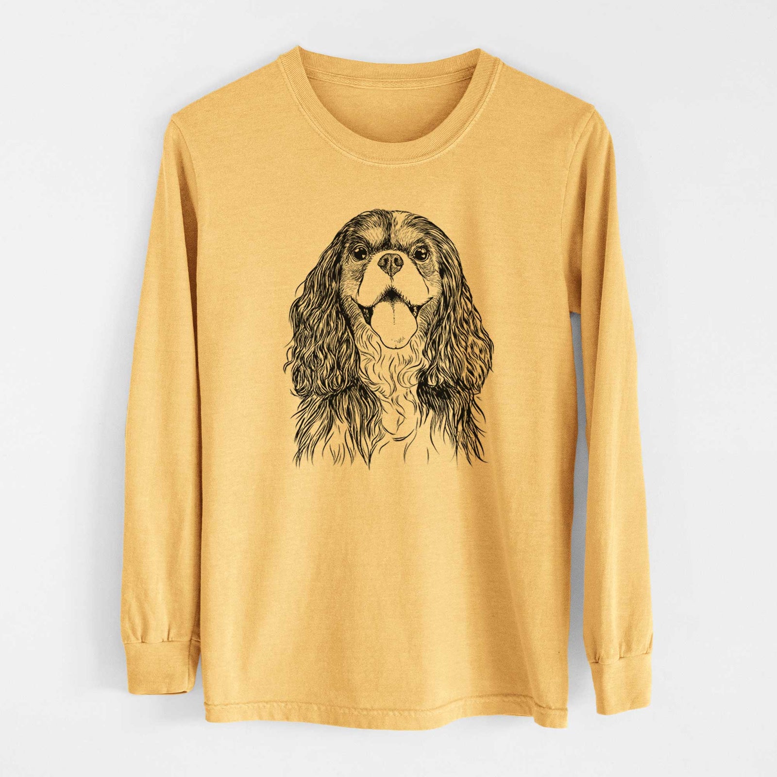 Bare Brandy the Cavalier King Charles Spaniel - Heavyweight 100% Cotton Long Sleeve