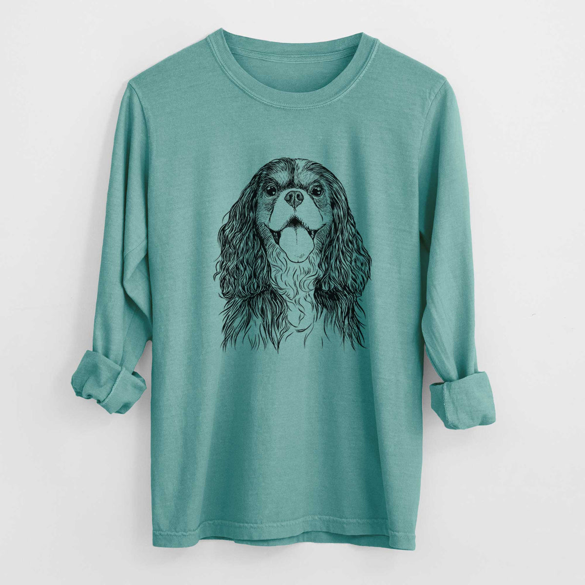 Bare Brandy the Cavalier King Charles Spaniel - Heavyweight 100% Cotton Long Sleeve