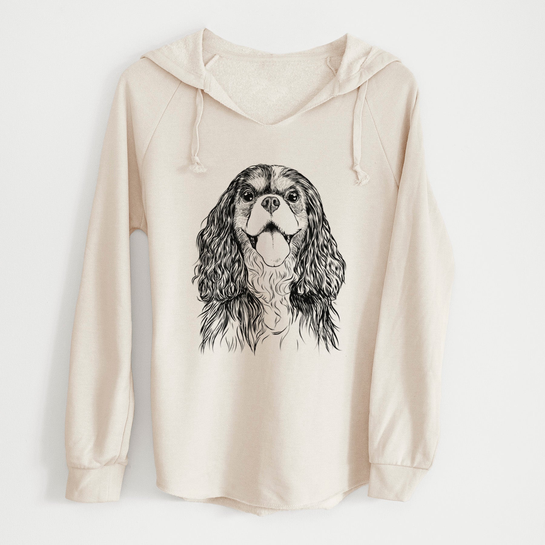 Bare Brandy the Cavalier King Charles Spaniel - Cali Wave Hooded Sweatshirt