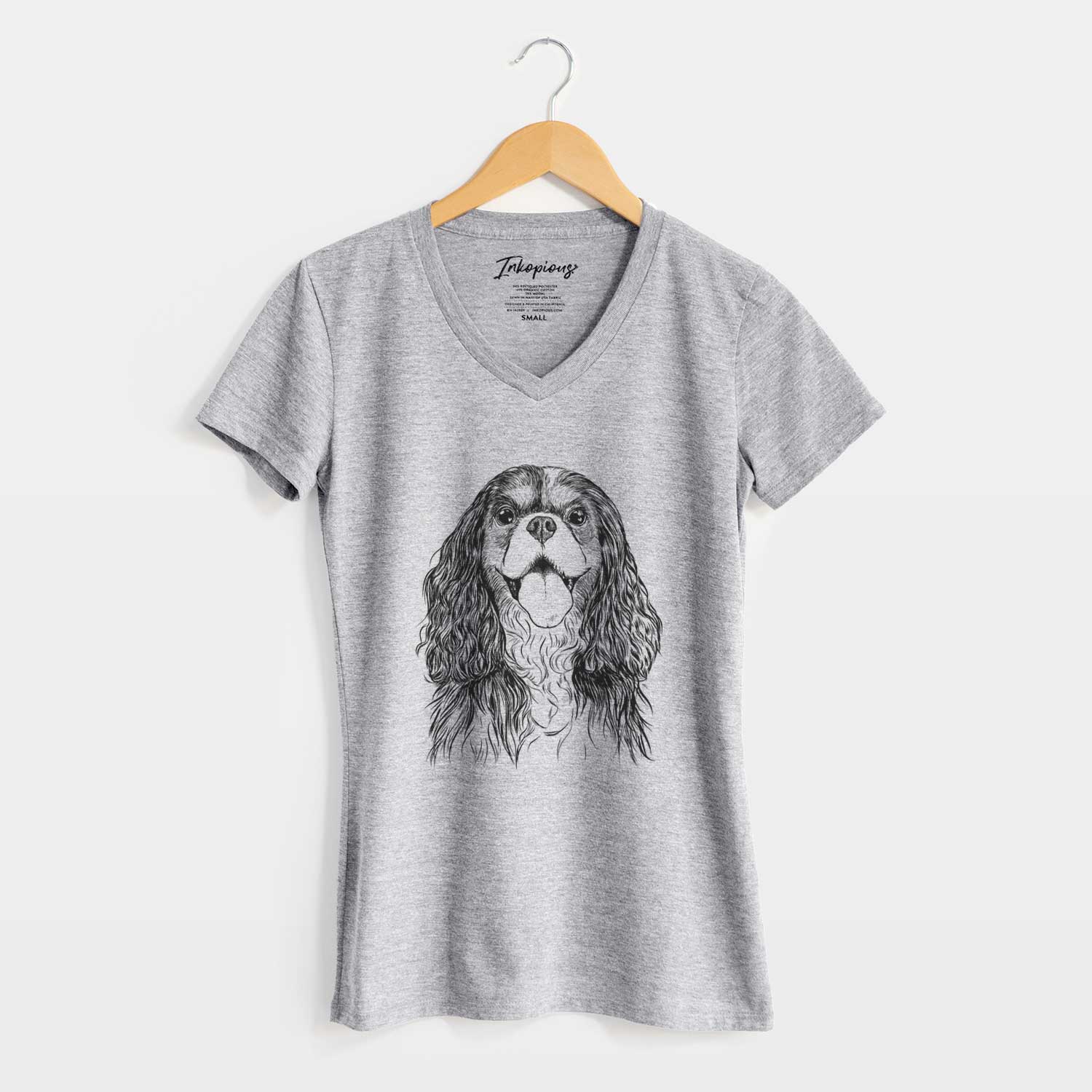 Bare Brandy the Cavalier King Charles Spaniel - Women's V-neck Shirt