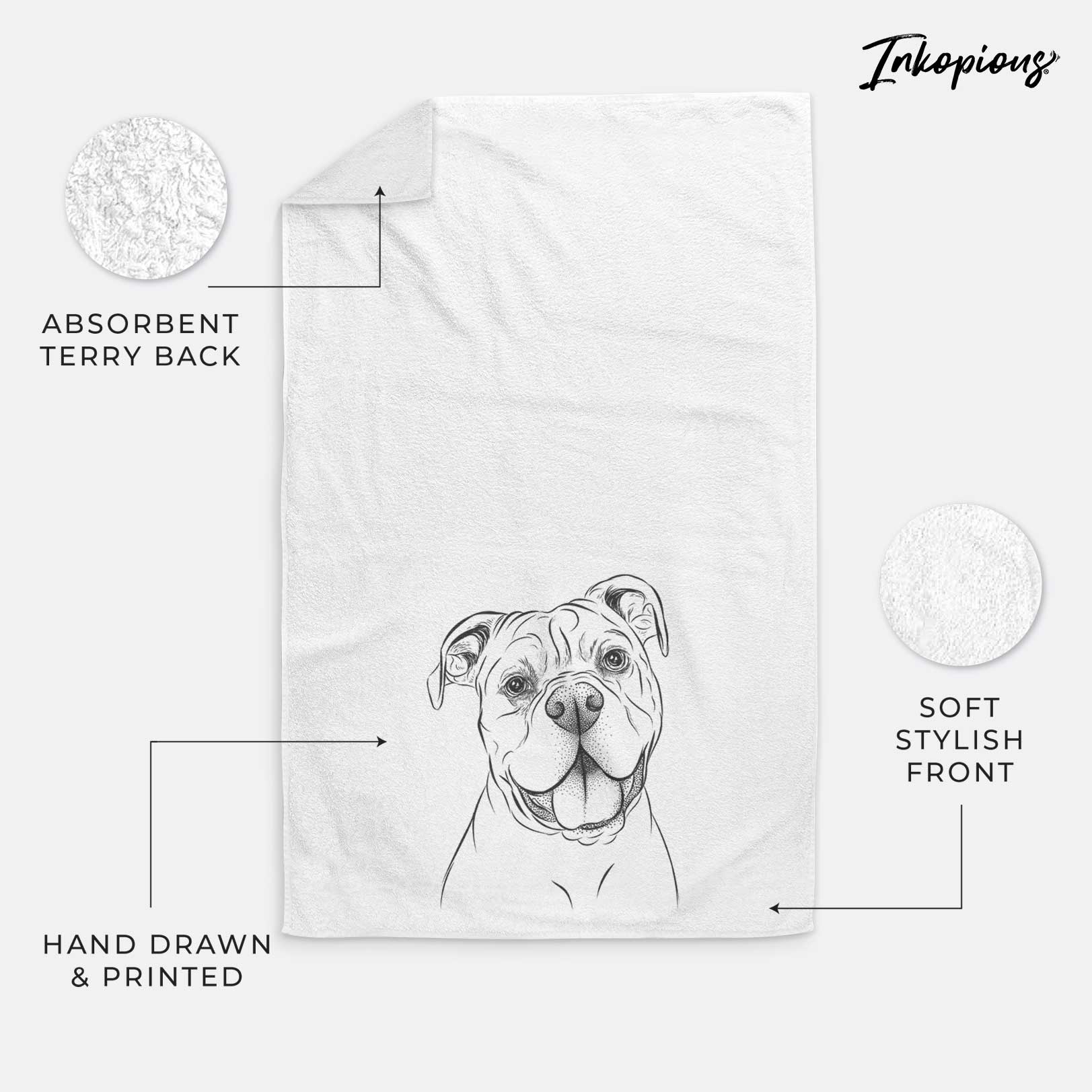 Bravo the Bulldog Mix Decorative Hand Towel