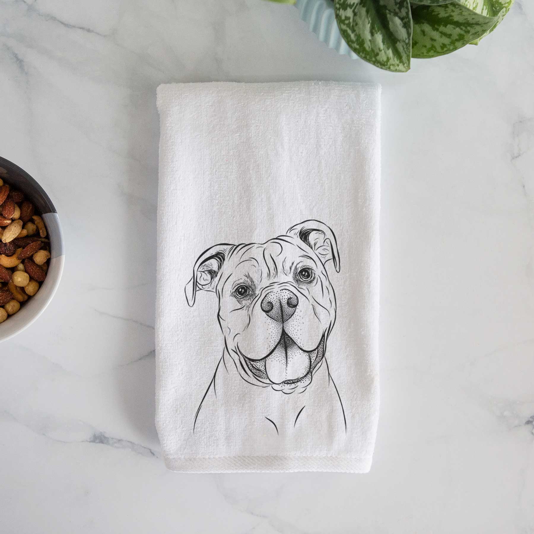 Bravo the Bulldog Mix Decorative Hand Towel