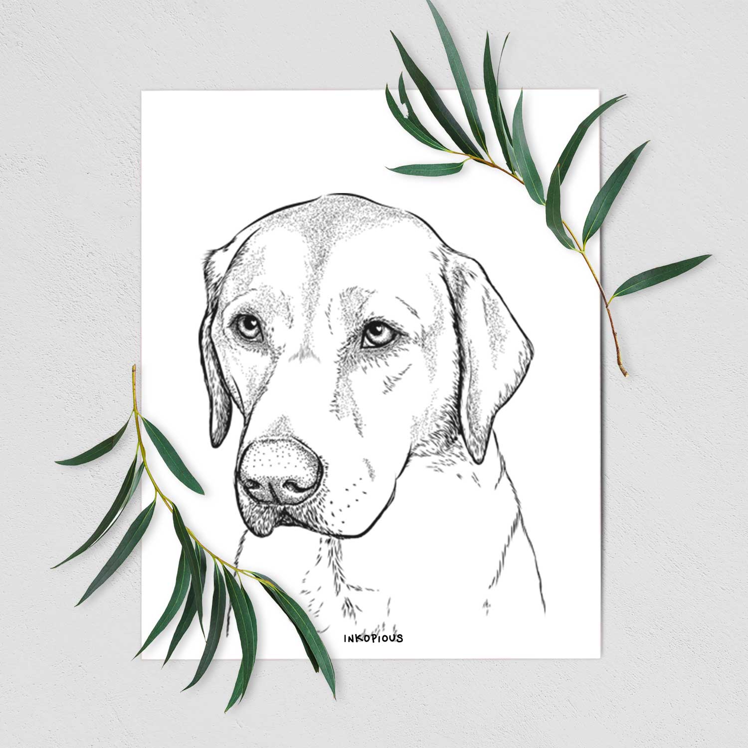 Braxton the Yellow Lab Art Print