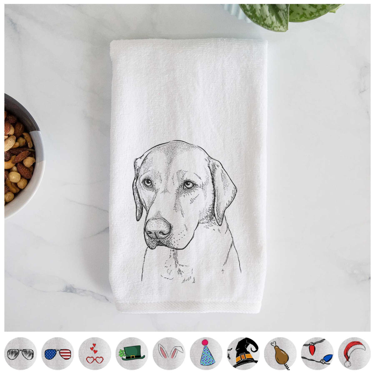 Braxton the Yellow Lab Decorative Hand Towel