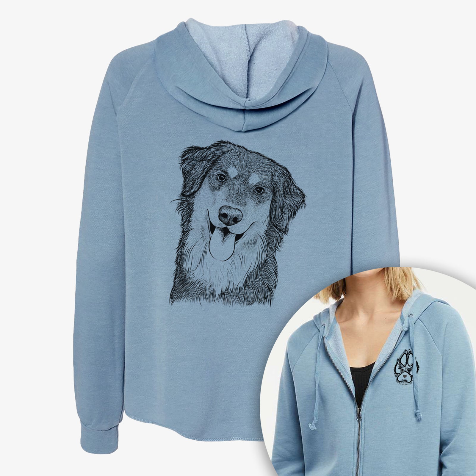 Brodie the Golden Aussie - Women's Cali Wave Zip-Up Sweatshirt