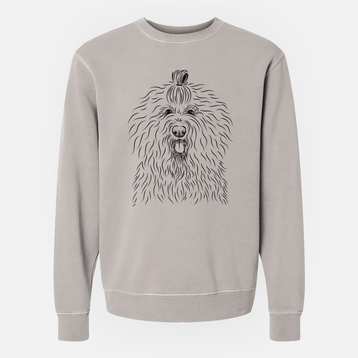 Bare Brody the Old English Sheepdog - Unisex Pigment Dyed Crew Sweatshirt