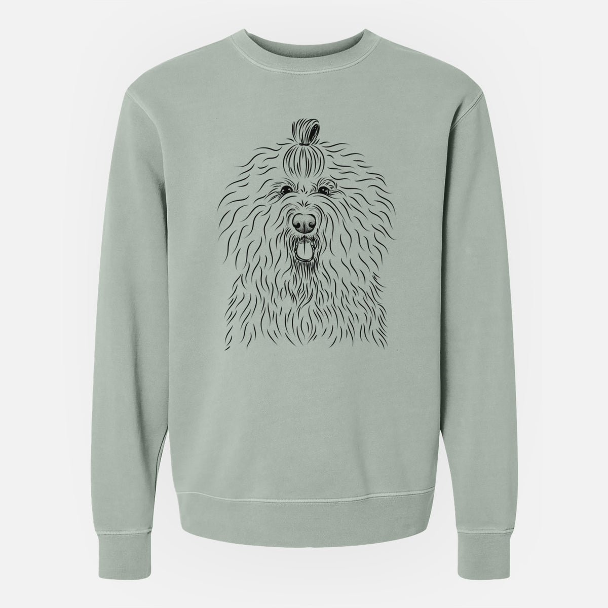 Bare Brody the Old English Sheepdog - Unisex Pigment Dyed Crew Sweatshirt