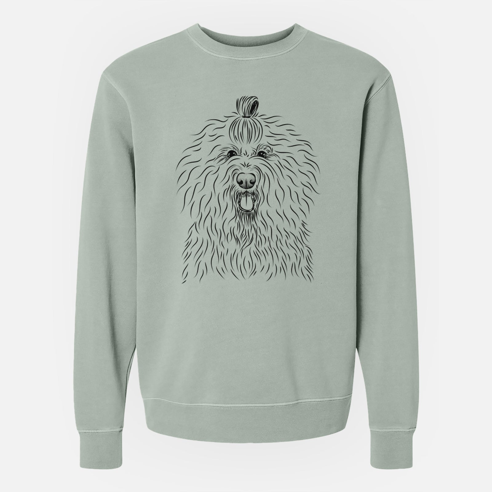 Bare Brody the Old English Sheepdog - Unisex Pigment Dyed Crew Sweatshirt