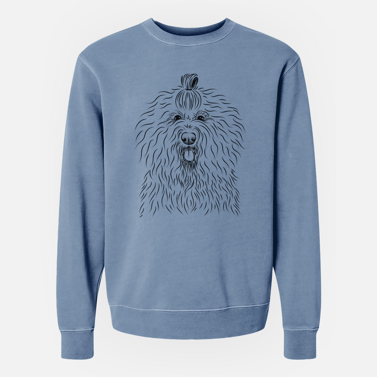 Bare Brody the Old English Sheepdog - Unisex Pigment Dyed Crew Sweatshirt