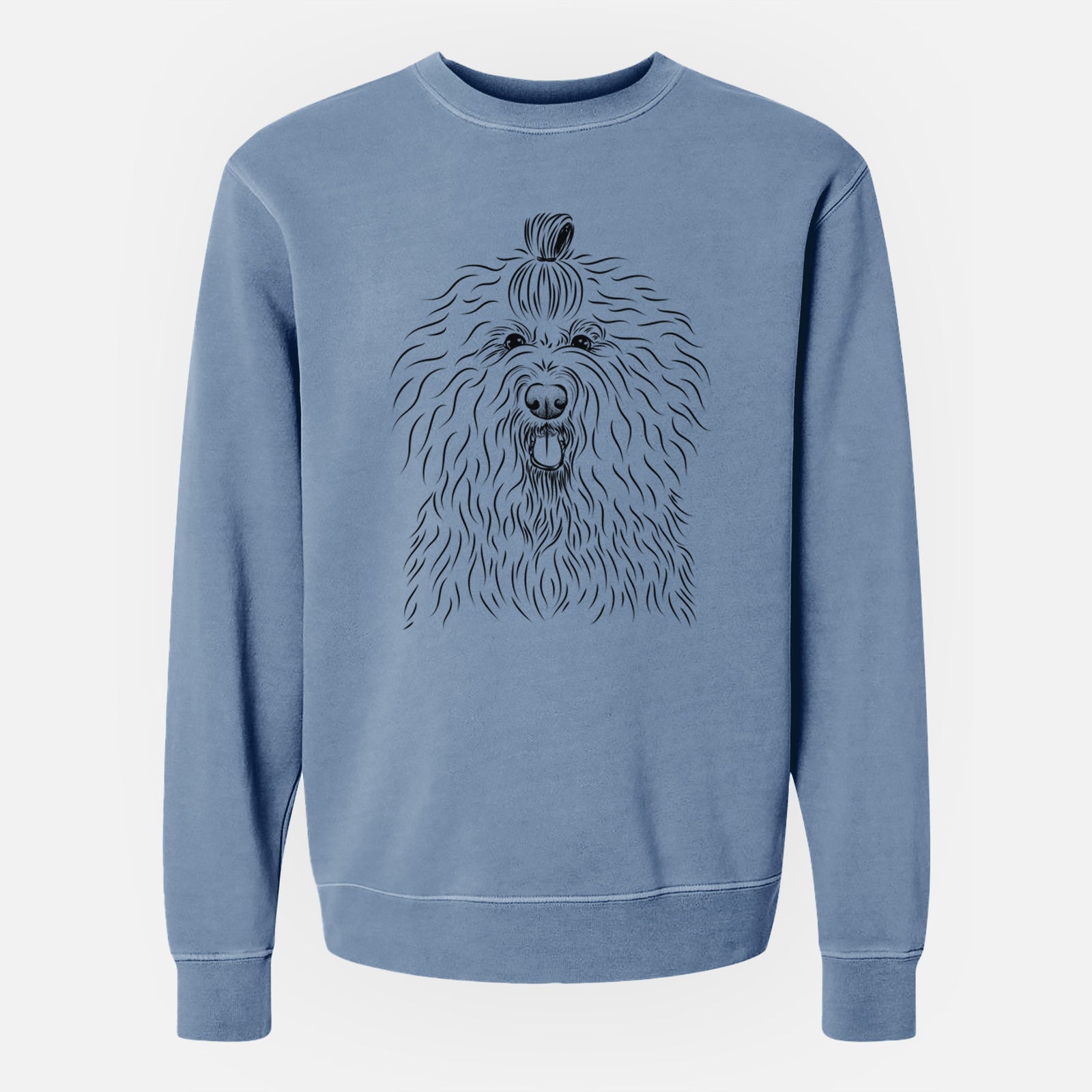 Bare Brody the Old English Sheepdog - Unisex Pigment Dyed Crew Sweatshirt