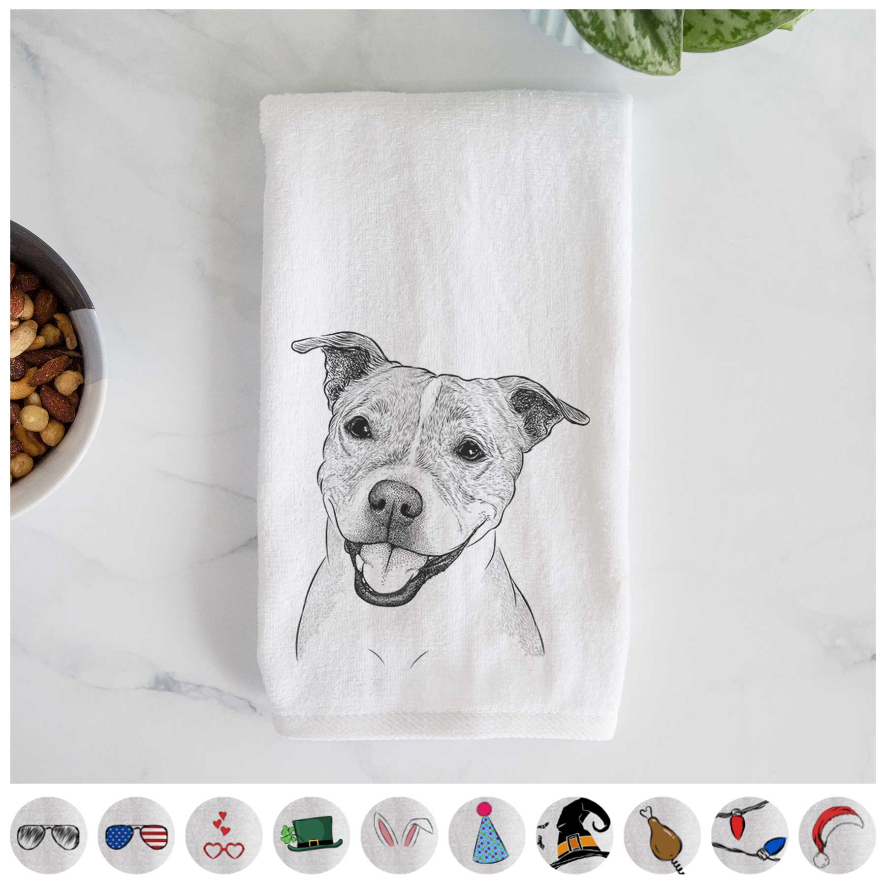 BrookLyn the Staffordshire Bull Terrier Decorative Hand Towel