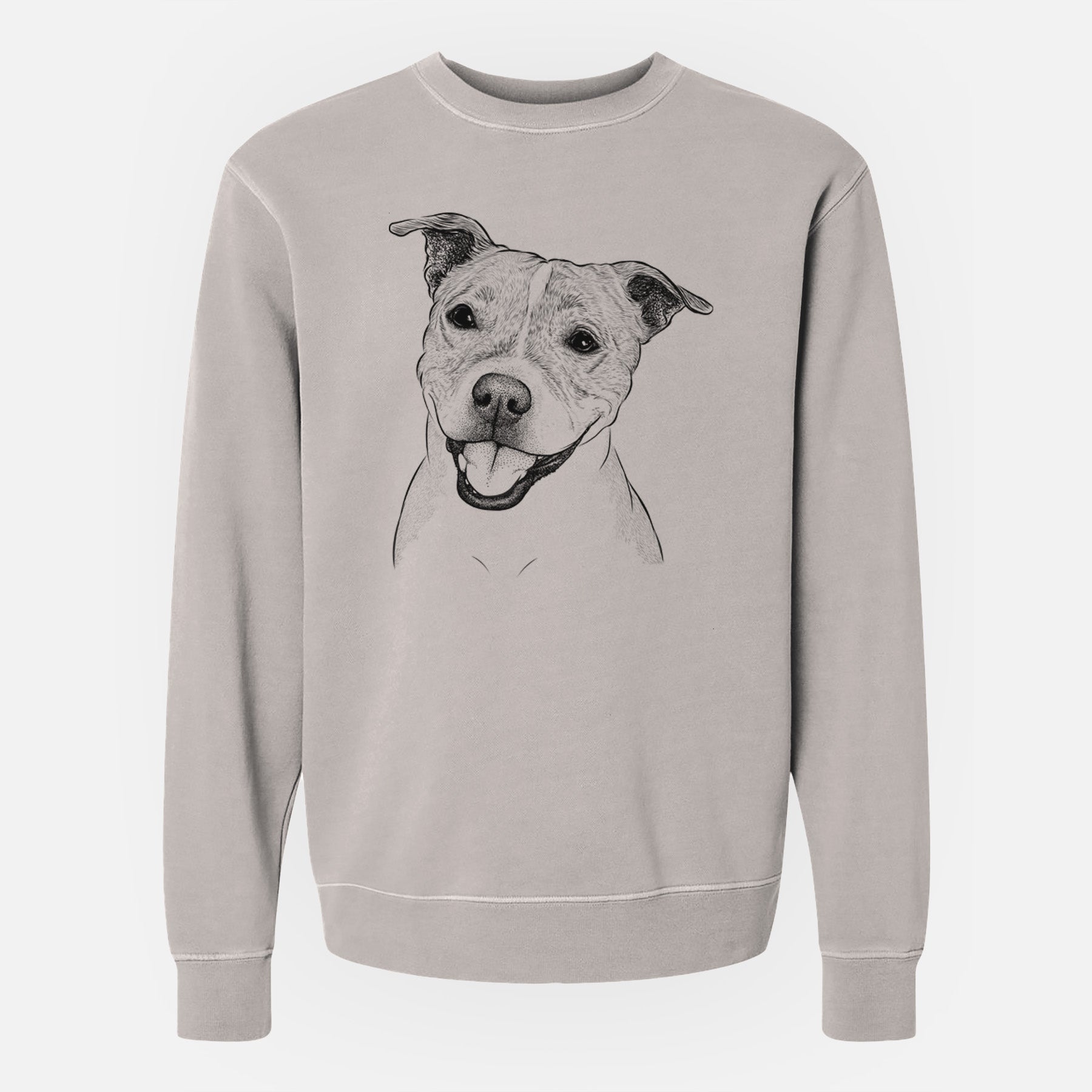 Bare BrookLyn the Staffordshire Bull Terrier - Unisex Pigment Dyed Crew Sweatshirt