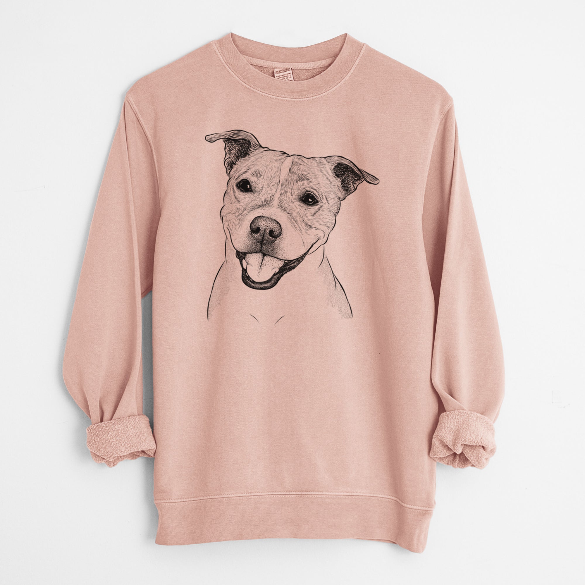 Bare BrookLyn the Staffordshire Bull Terrier - Unisex Pigment Dyed Crew Sweatshirt