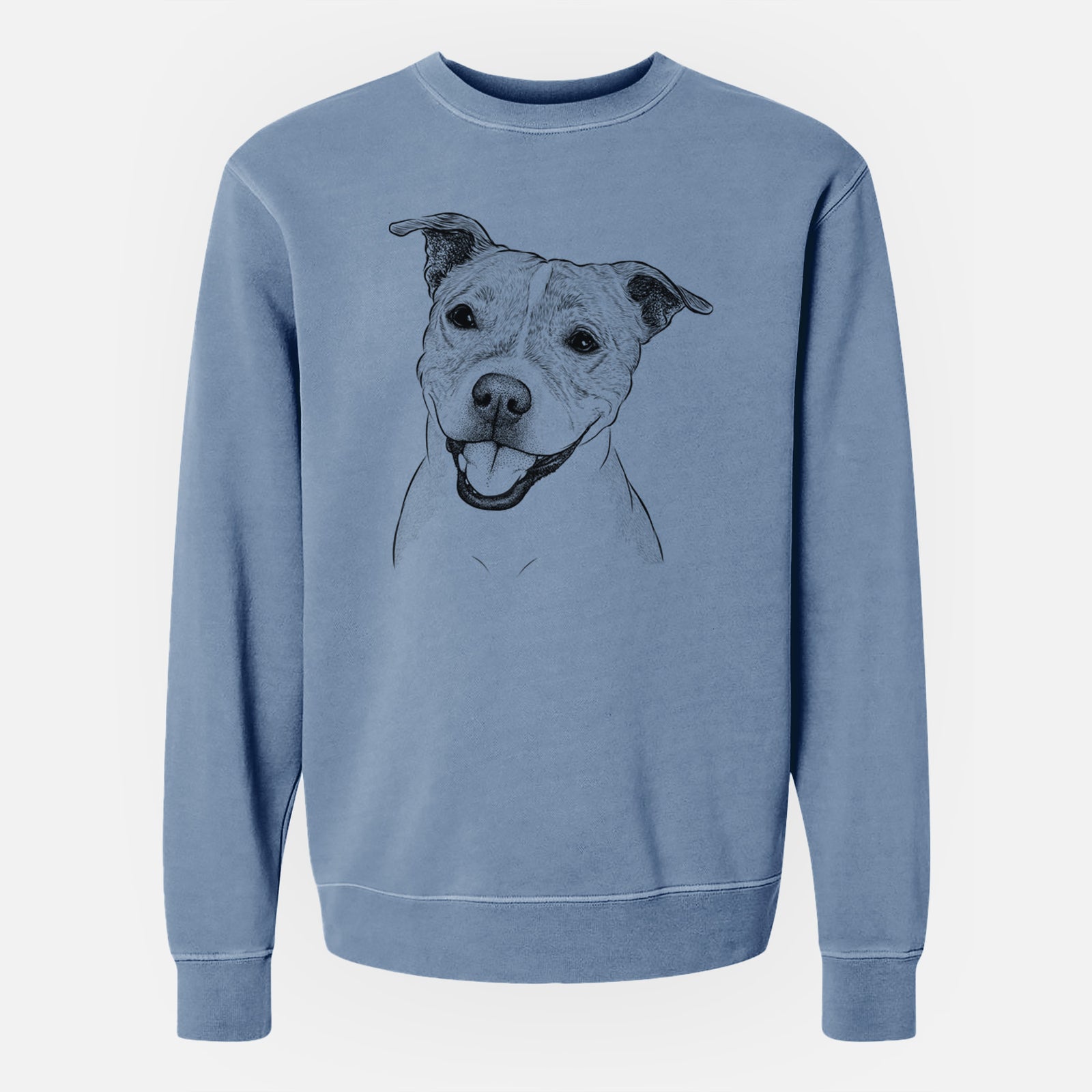 Bare BrookLyn the Staffordshire Bull Terrier - Unisex Pigment Dyed Crew Sweatshirt