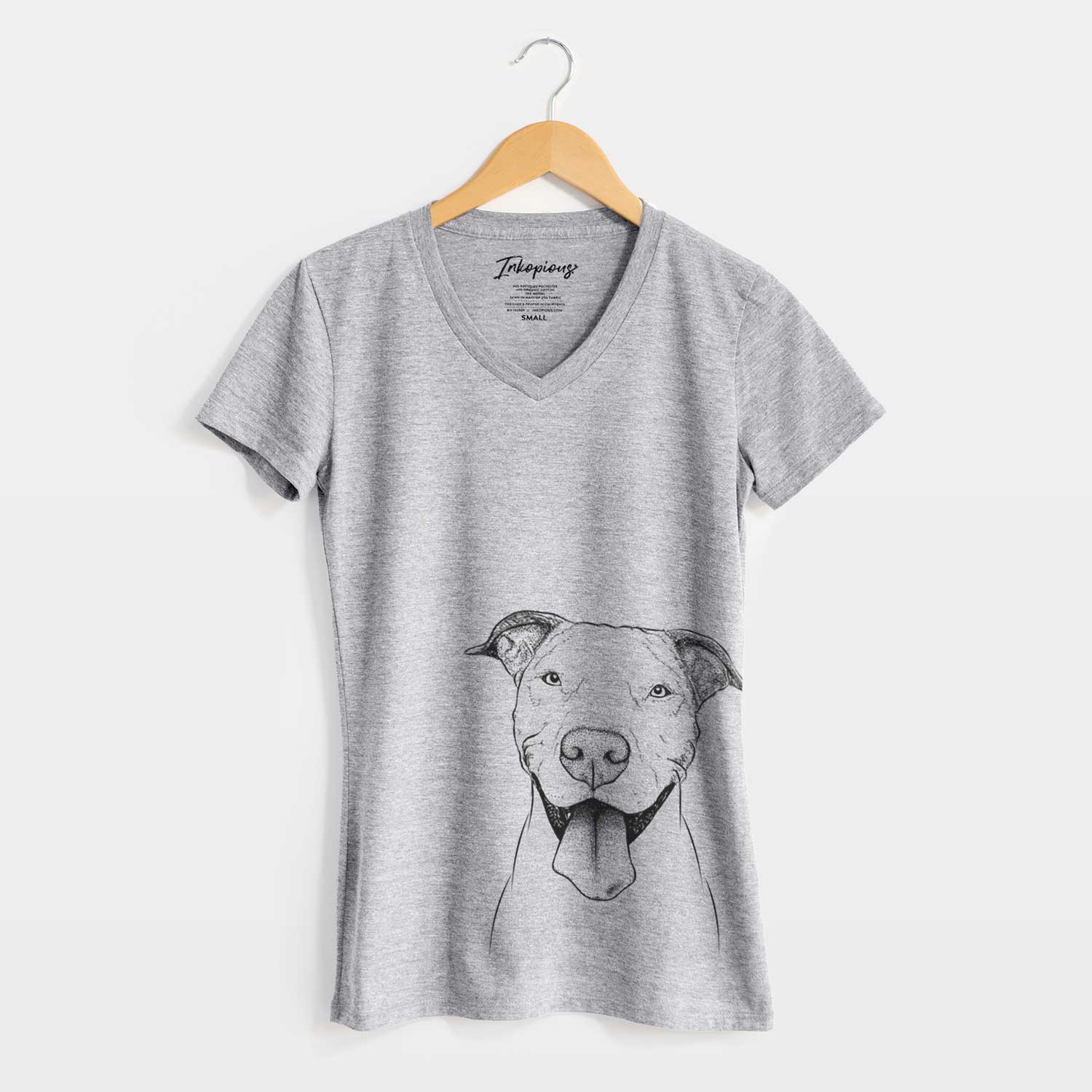 Bare Bruce the American Staffordshire Terrier - Women's V-neck Shirt