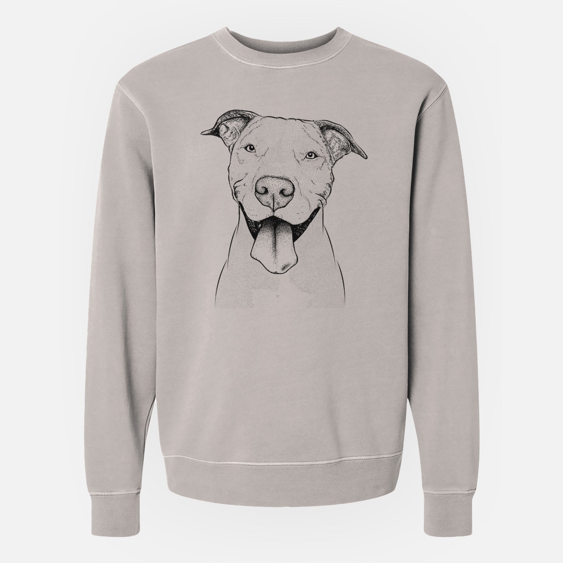 Bare Bruce the American Staffordshire Terrier - Unisex Pigment Dyed Crew Sweatshirt