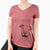 Bare Bruce the American Staffordshire Terrier - Women's V-neck Shirt