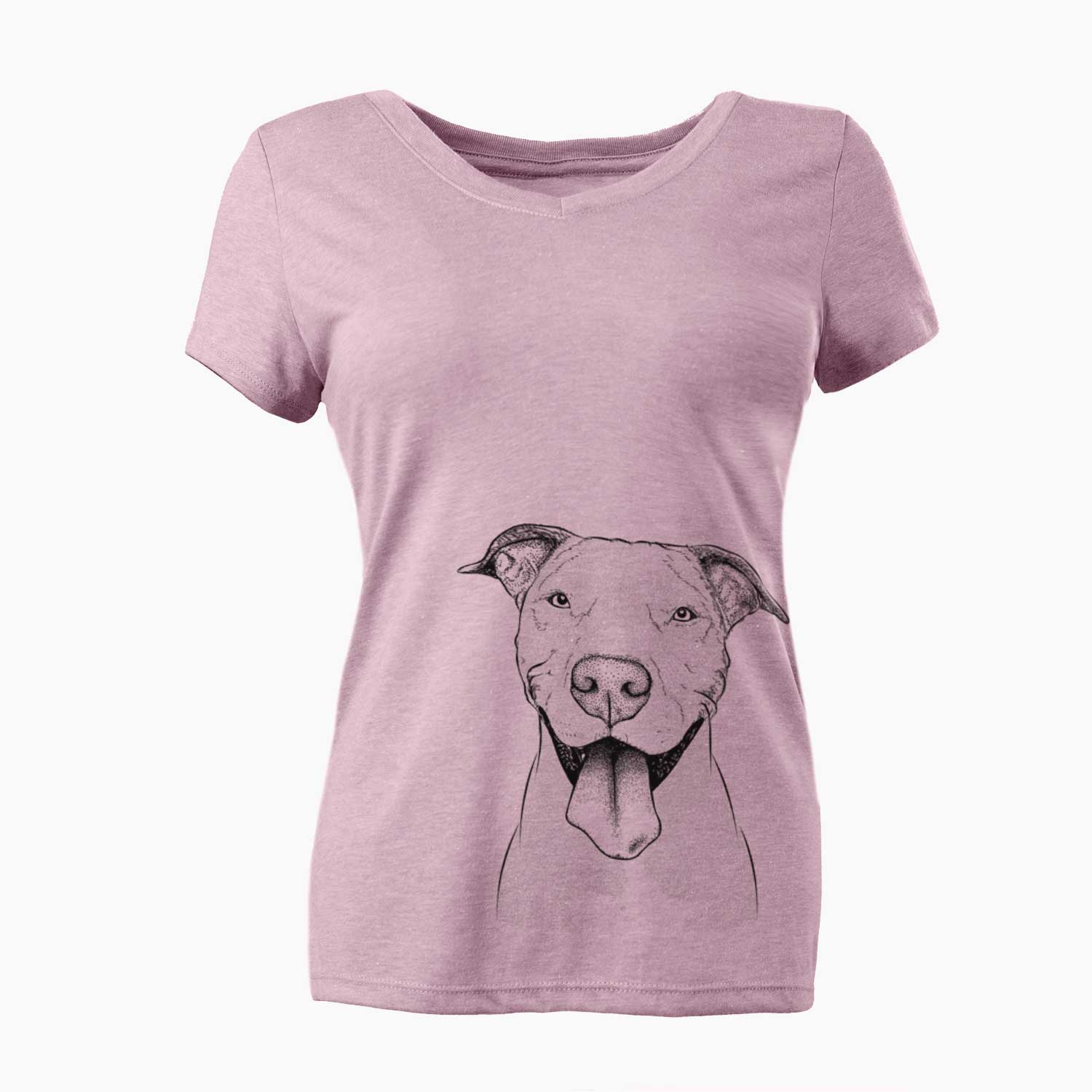 Bare Bruce the American Staffordshire Terrier - Women's V-neck Shirt