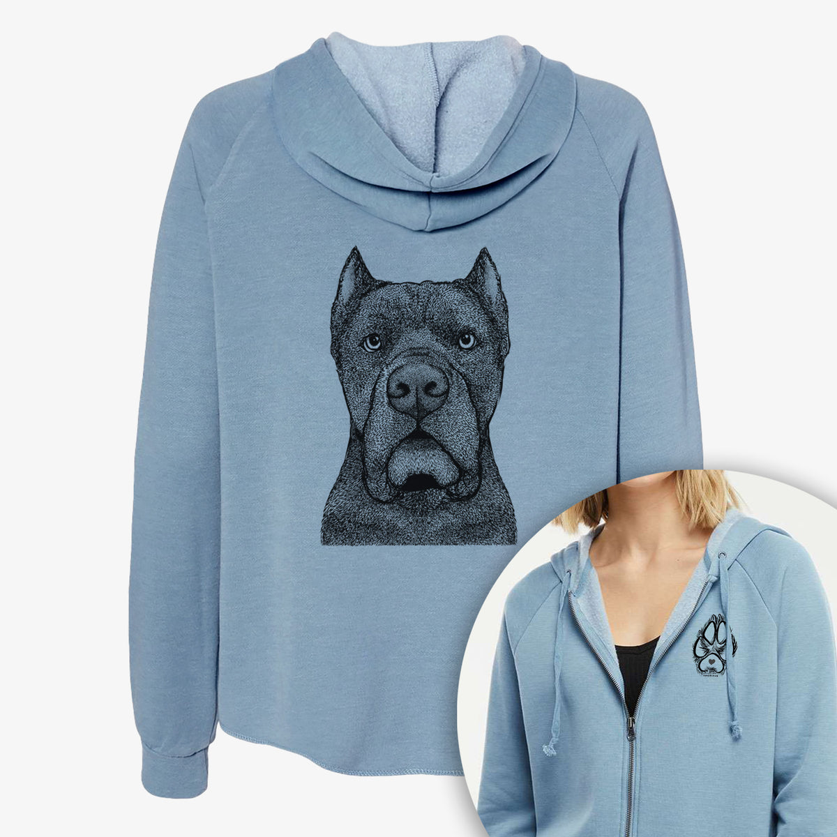 Bruno the Cane Corso - Women&#39;s Cali Wave Zip-Up Sweatshirt