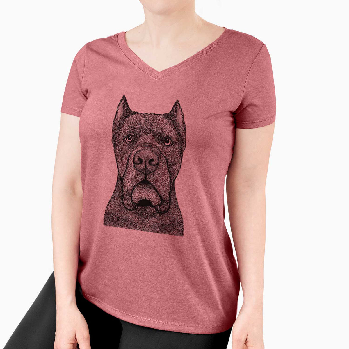 Bare Bruno the Cane Corso - Women's V-neck Shirt