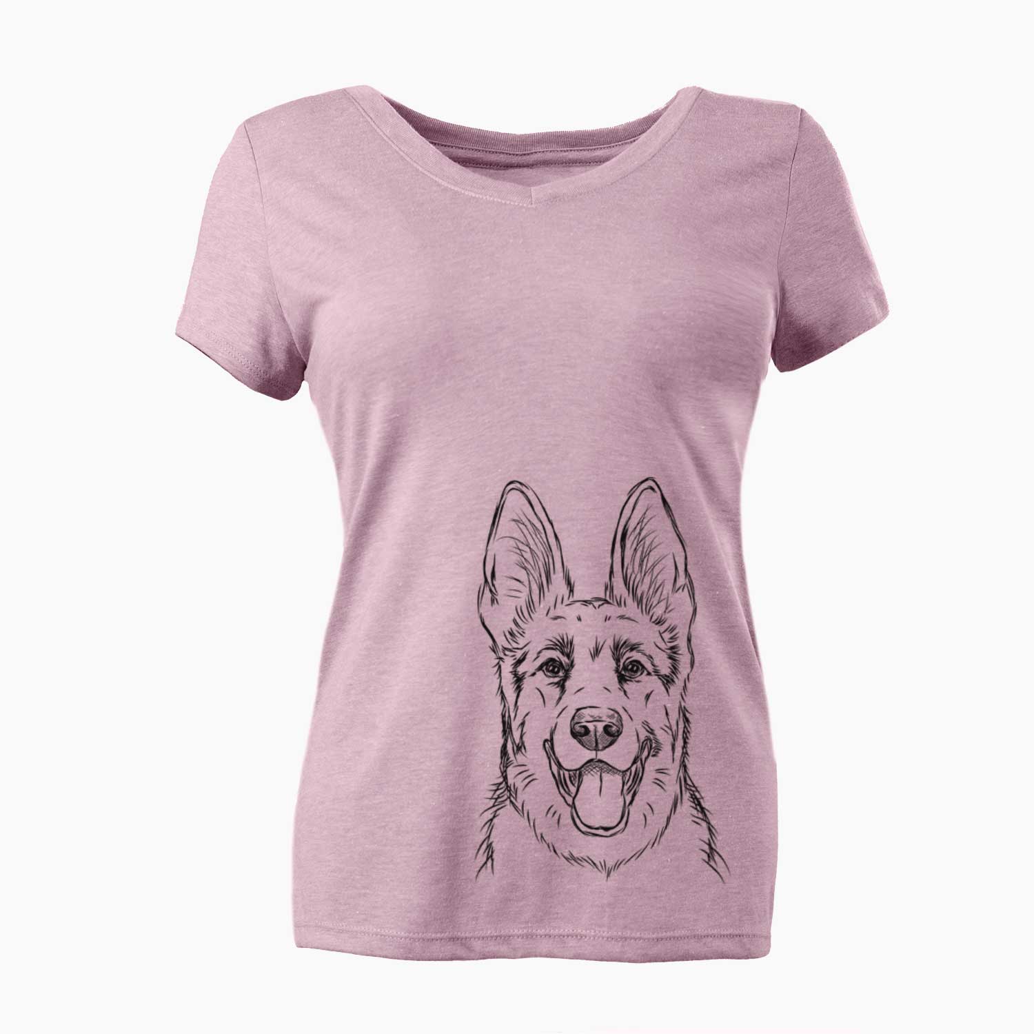 Bare Brutus the German Shepherd - Women's V-neck Shirt