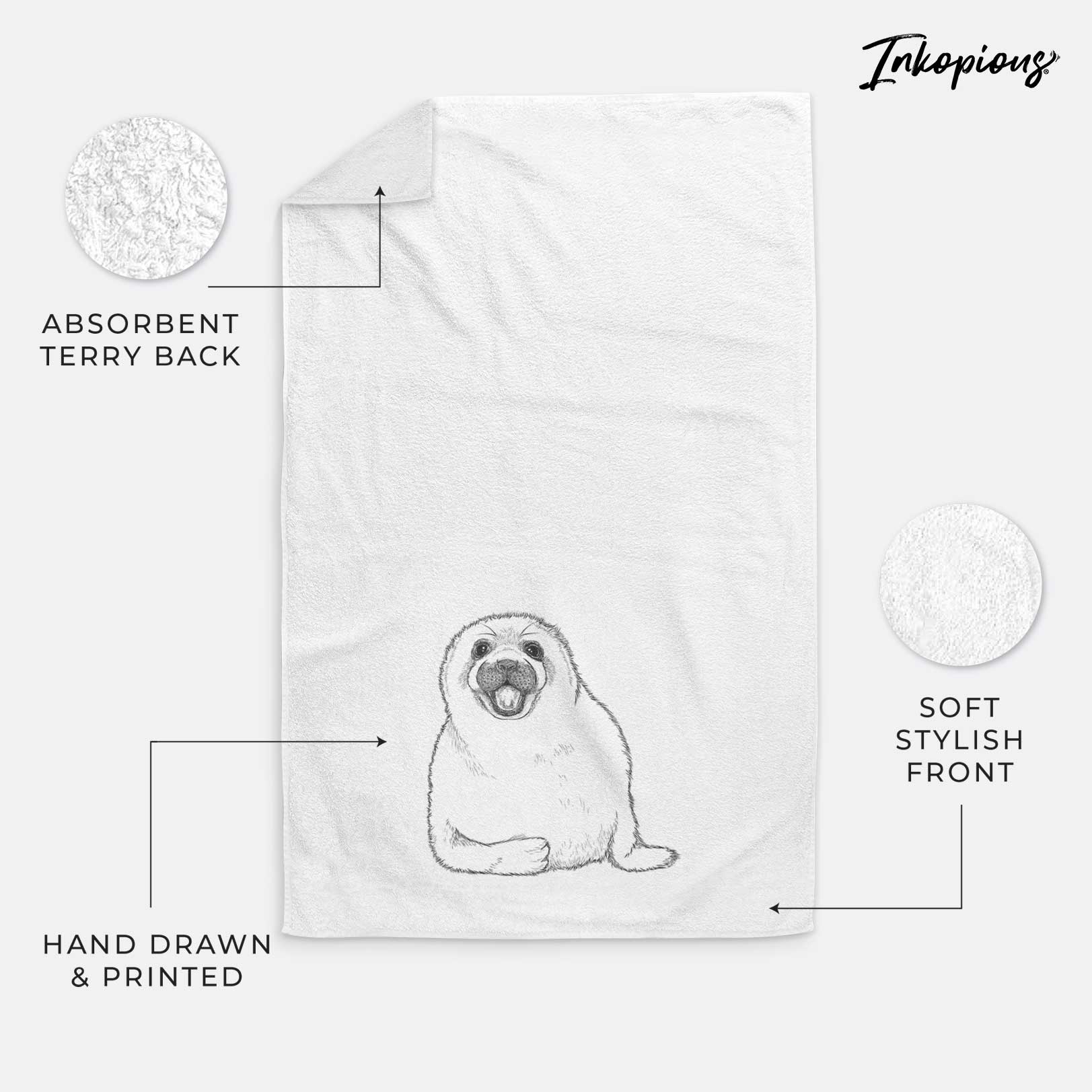 Bub the Harp Seal Decorative Hand Towel