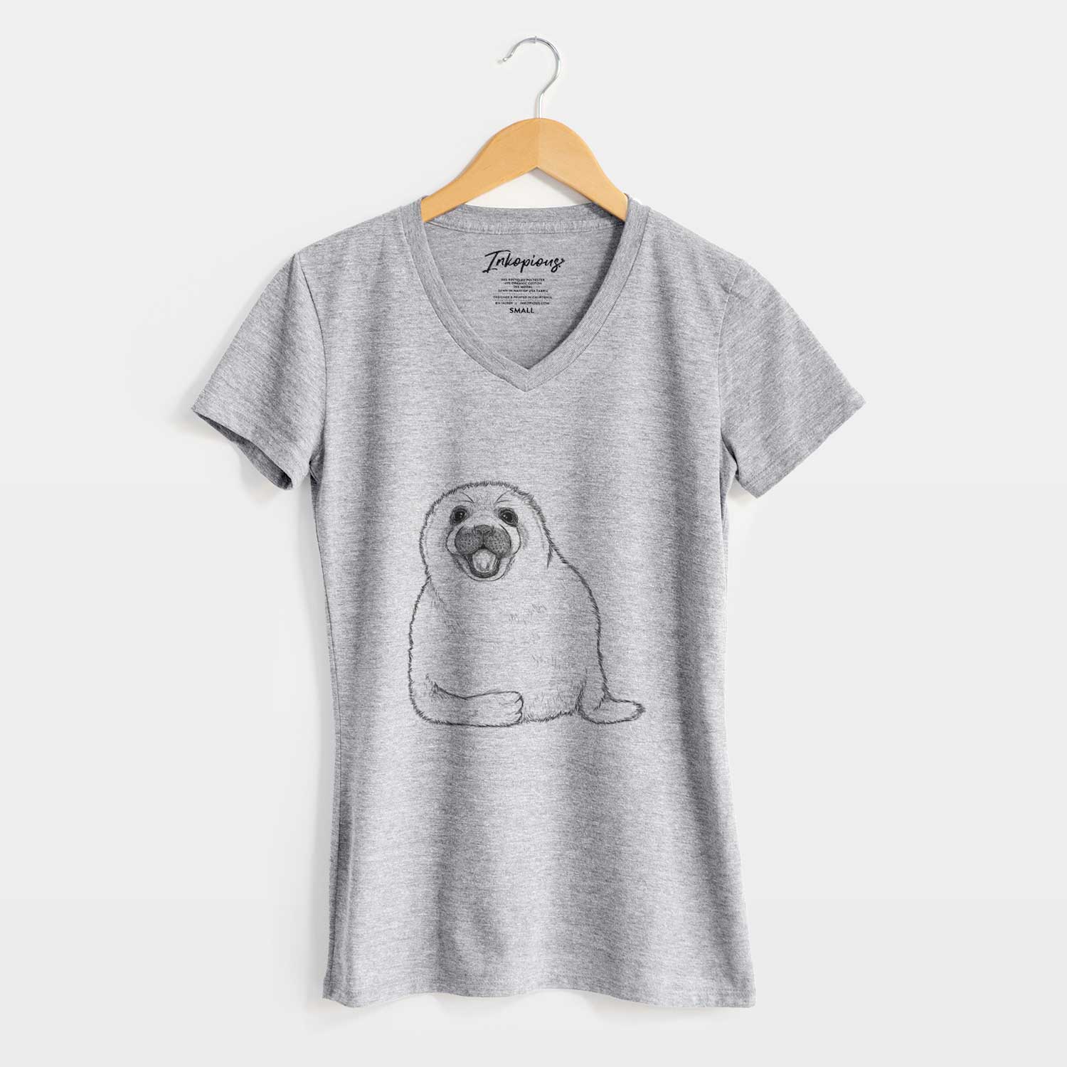 Bare Bub the Harp Seal - Women's V-neck Shirt