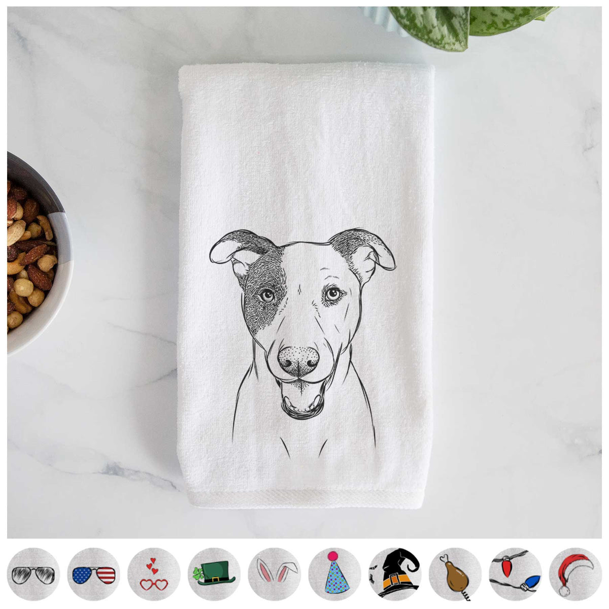 Bucky the Mixed Breed Decorative Hand Towel