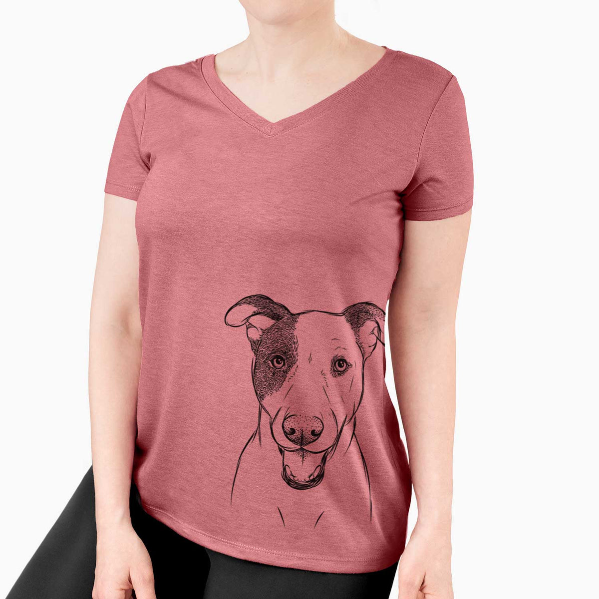 Bare Bucky the Mixed Breed - Women's V-neck Shirt