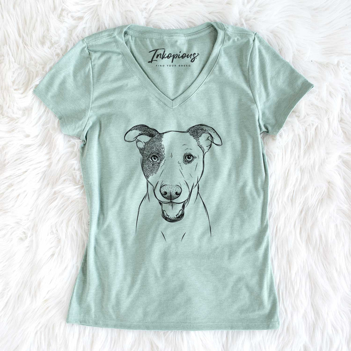 Bare Bucky the Mixed Breed - Women's V-neck Shirt