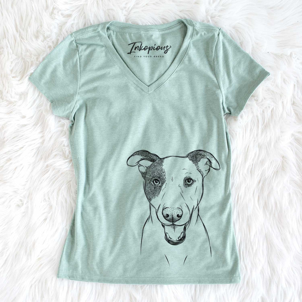 Bare Bucky the Mixed Breed - Women's V-neck Shirt