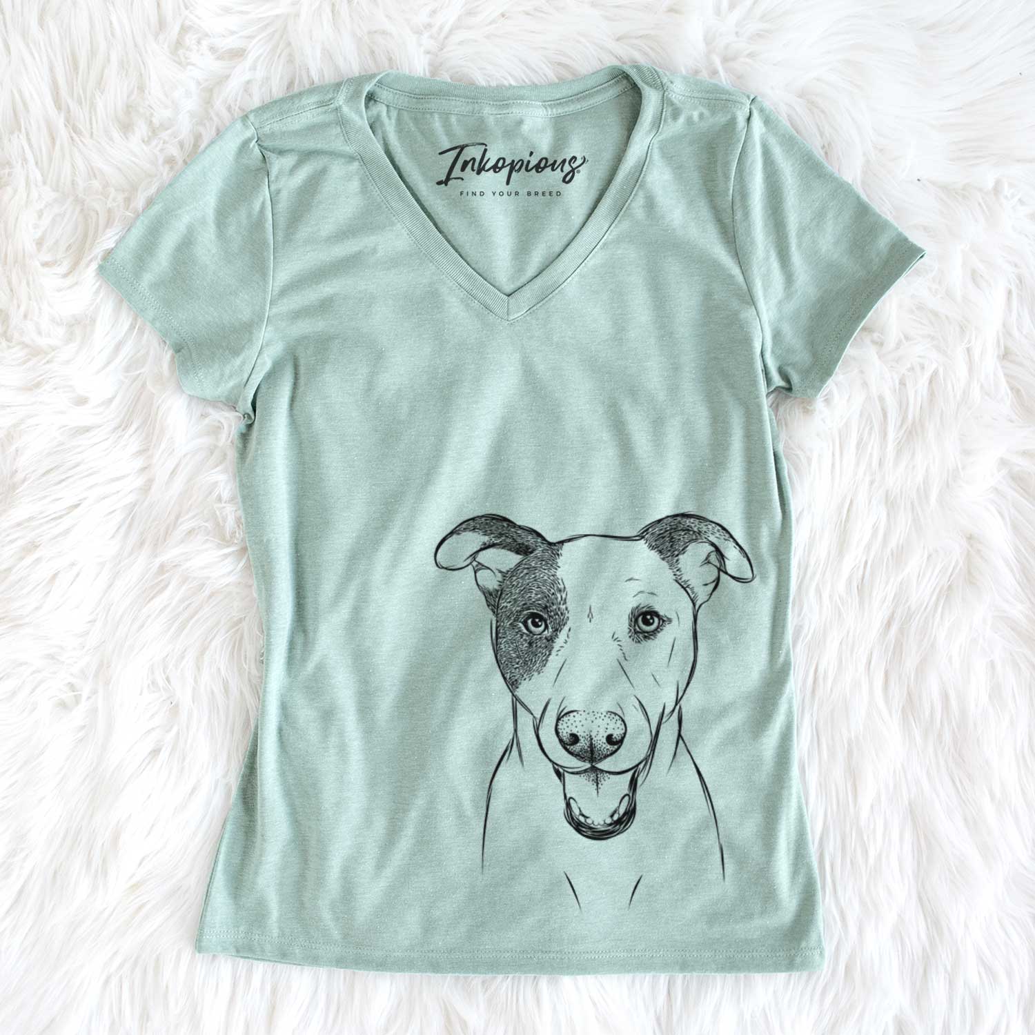 Bare Bucky the Mixed Breed - Women's V-neck Shirt