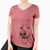 Bare Buddy the Buddy the Sato / American Village Dog - Women's V-neck Shirt