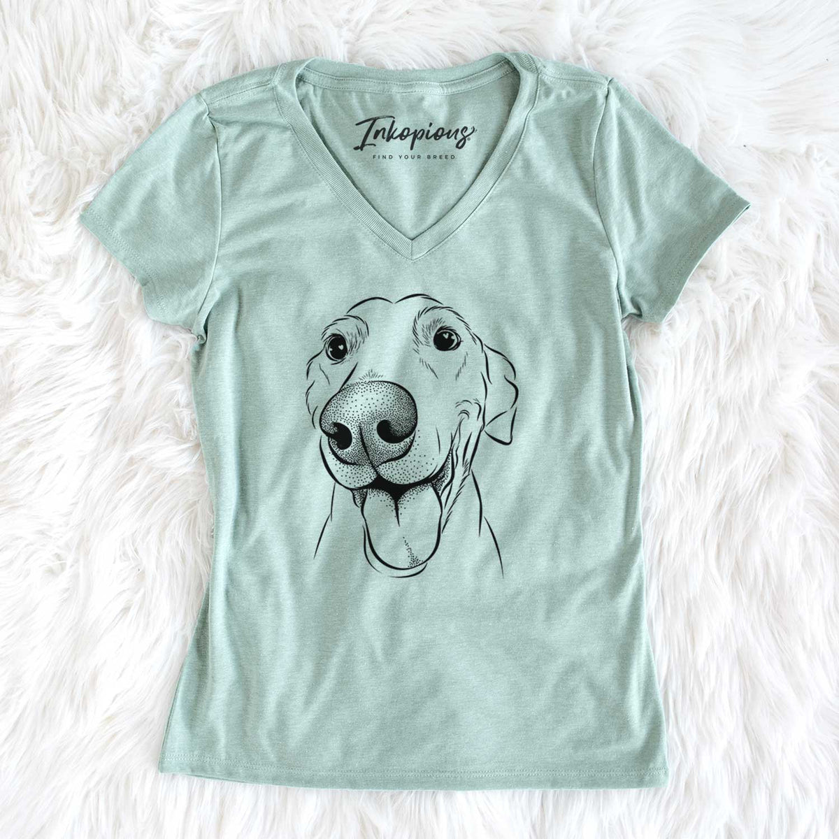 Bare Buddy the Buddy the Sato / American Village Dog - Women&#39;s V-neck Shirt