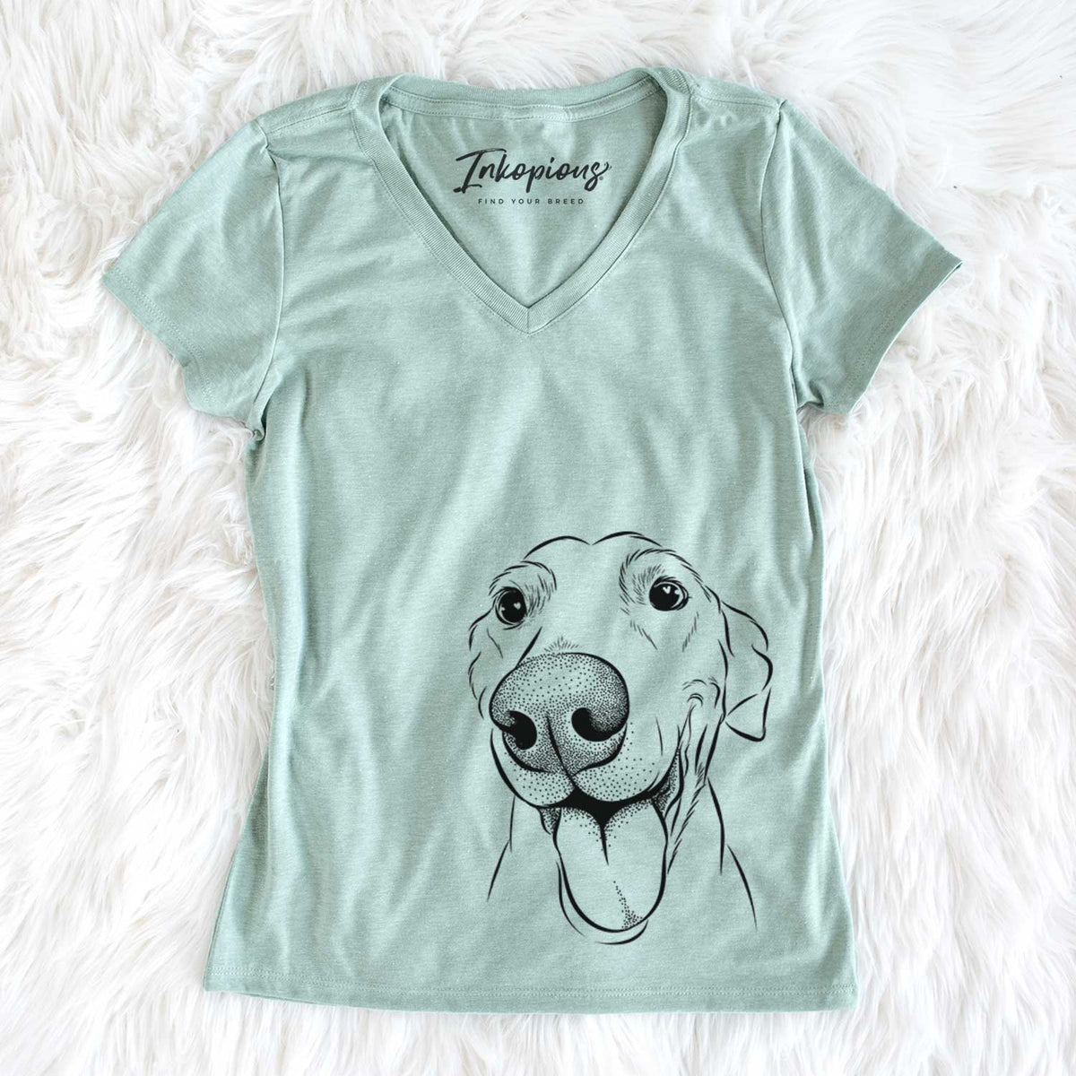 Bare Buddy the Buddy the Sato / American Village Dog - Women's V-neck Shirt