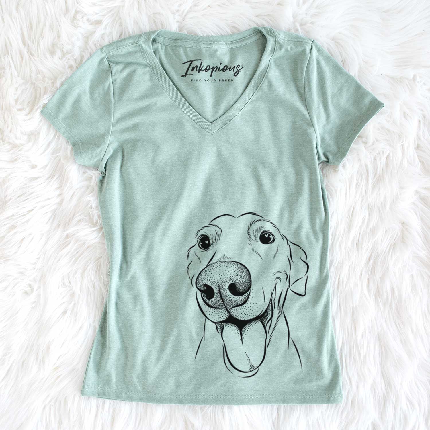 Bare Buddy the Buddy the Sato / American Village Dog - Women's V-neck Shirt