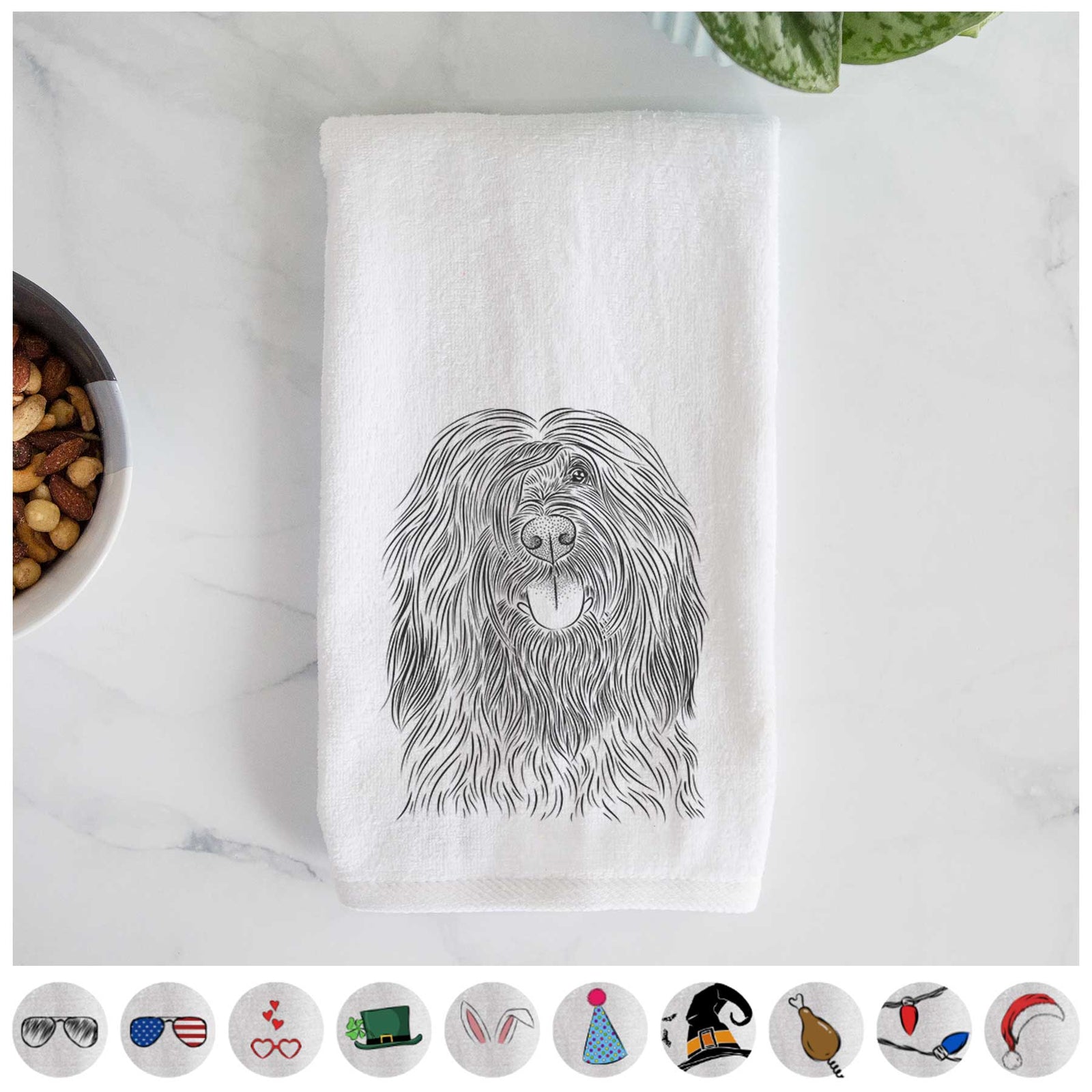 Bundy the Briard Decorative Hand Towel